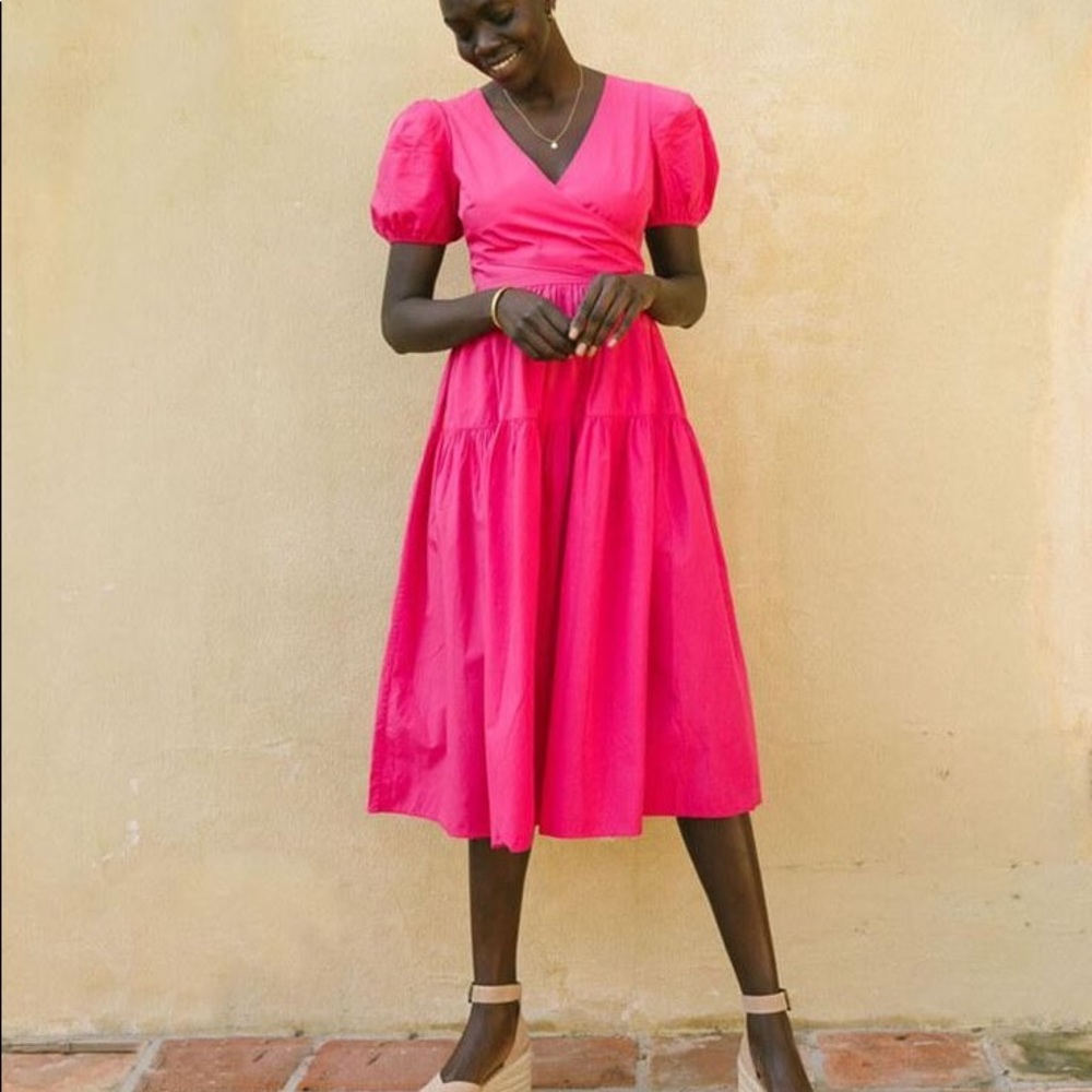 Hot pink versatile, comfortable dress.